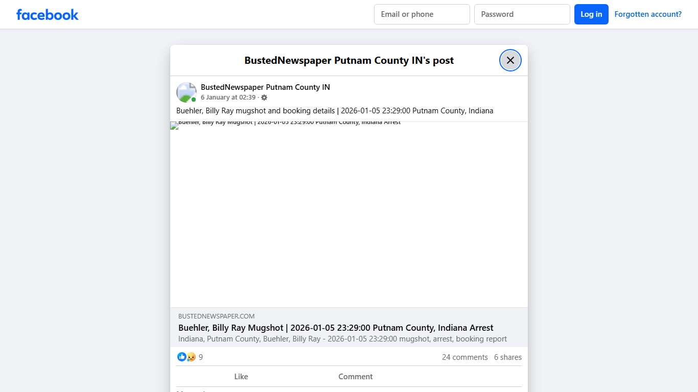 Buehler, Billy Ray... - BustedNewspaper Putnam County IN Facebook